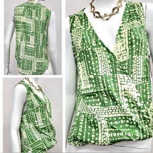 Velvet By Graham & Spencer Sleeveless Printed Faux Wrap Front  Blouse